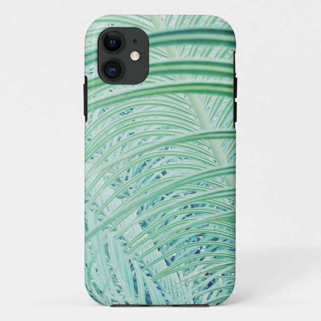 Soft Green Plant Palm Leaf Case-Mate iPhone Case (Back)