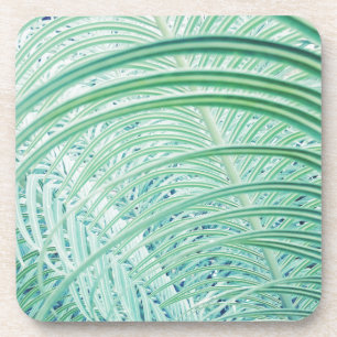 Soft Green Plant Palm Leaf Coaster
