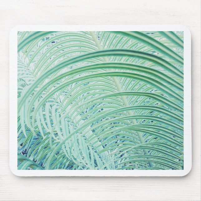 Soft Green Plant Palm Leaf Mouse Pad (Front)