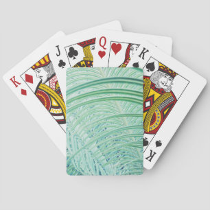 Soft Green Plant Palm Leaf Playing Cards