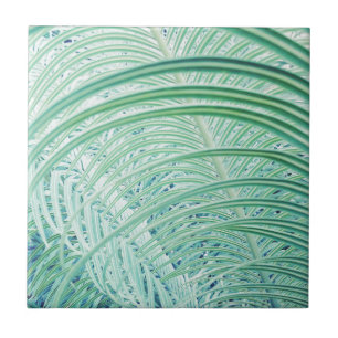 Soft Green Plant Palm Leaf Tile