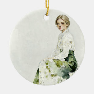 Soft Green Portrait Ornament