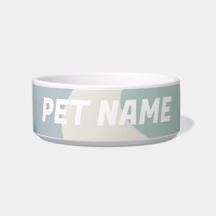 Soft Green Stripes Customised Dog Pet Water Food  Bowl