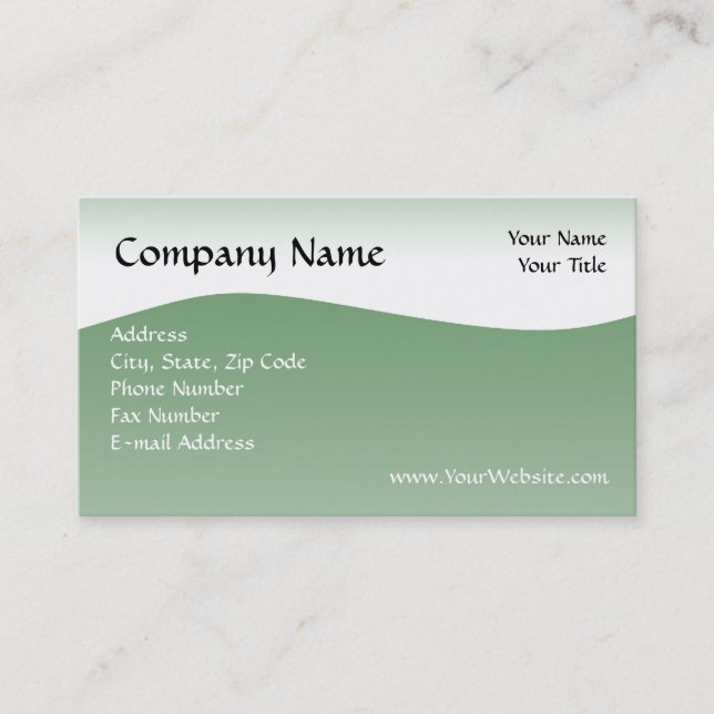 Soft Green Wave Business Card, Design Online Business Card (Front)