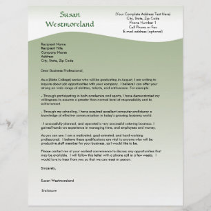 Soft green Wave Custom Cover Letter Template