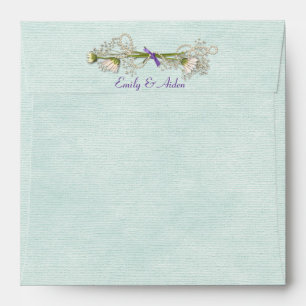 Soft Green Wedding Linen Envelope