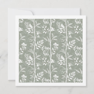 Soft Green Wildflower Silhouette Art Card