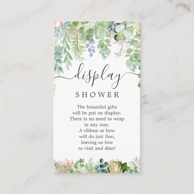 Soft Greenery Display Shower Baby Shower Card (Front)