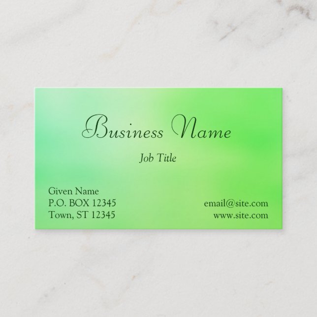Soft Greens Business Card (Front)