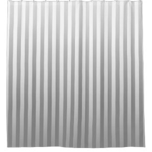 Soft Grey and White Gradated Stripes Shower Curtain