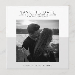 Soft Grey and White Minimal Save the Date Photo