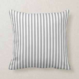 Soft grey and white stripes cushion