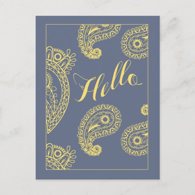 Soft Grey and Yellow POSTCARDS for Voters (Front)