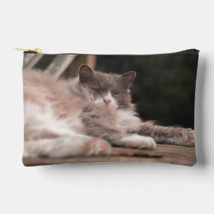 Soft Grey Cat Cosmetic Travel Accessory Bag