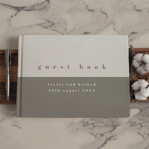 Soft Grey Colour Block Wedding Guest Book