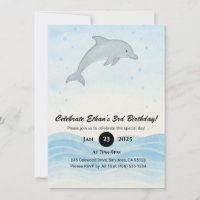 Soft Grey Dolphin Minimal Ocean Birthday
