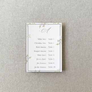 Soft Grey Floral Elegant Wedding Seating Chart Table Number