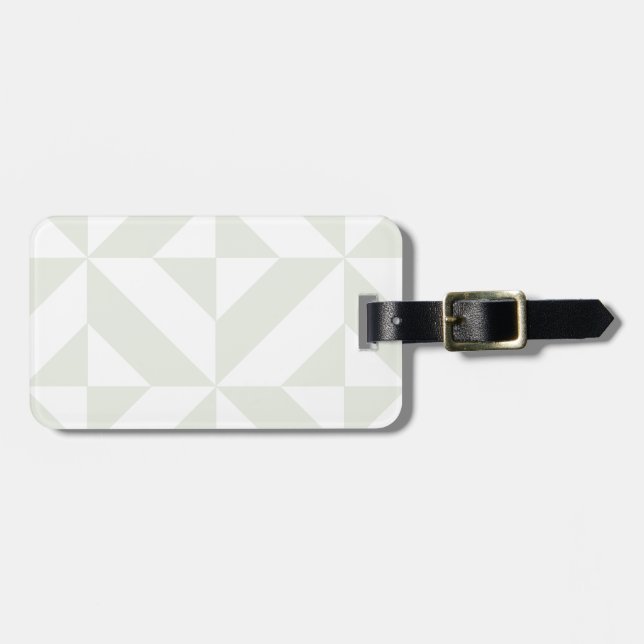 Soft Grey Geometric Art Deco Luggage Tag (Front Horizontal)