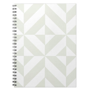 Soft Grey Geometric Art Deco Spiral Notebook