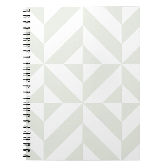 Soft Grey Geometric Art Deco Spiral Notebook (Front)