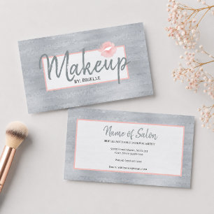 Soft Grey Makeup Artist Business Card