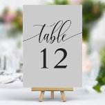 Soft Grey Minimalist Calligraphy Wedding Table Number<br><div class="desc">Guide your guests to their seats with these elegant soft grey wedding table numbers. Featuring a minimalist design with modern calligraphy, these table numbers add a touch of sophistication to your wedding reception. The soft background and clean, elegant typography ensure easy readability while enhancing your wedding decor. Perfect for any...</div>