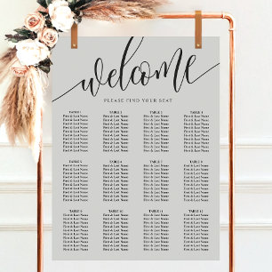 Soft Grey Minimalist Wedding Seating Chart