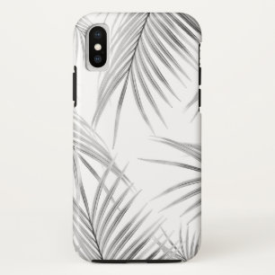 Soft Grey Palm Leaves Dream #1 #tropical #decor  Case-Mate iPhone Case