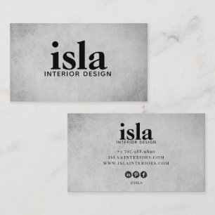 Soft Grey Texture Interior Designer Business Card