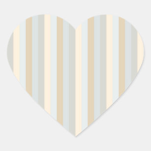 Soft Greys Vertical Stripes Decor Heart Sticker