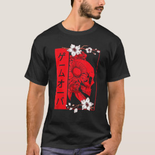 Soft Grunge Aesthetic Skull And Sakura Flowers Gam T-Shirt
