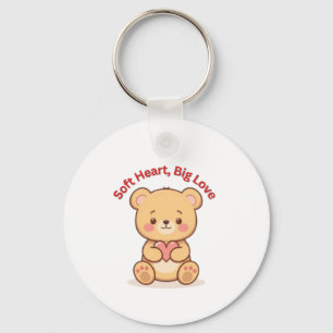 Soft Heart Big Love Cute Teddy Bear Mugs Key Ring