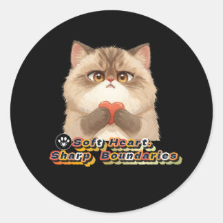 soft heart classic round sticker