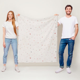 Soft Heart Pattern Cozy Fleece Blanket