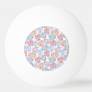 Soft Hearts: Continuous Line Valentine's Ping Pong Ball