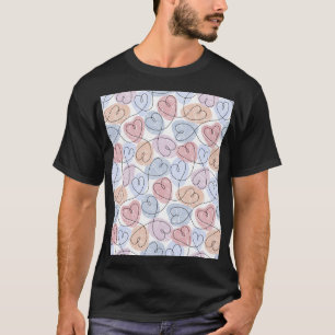 Soft Hearts: Continuous Line Valentine's T-Shirt