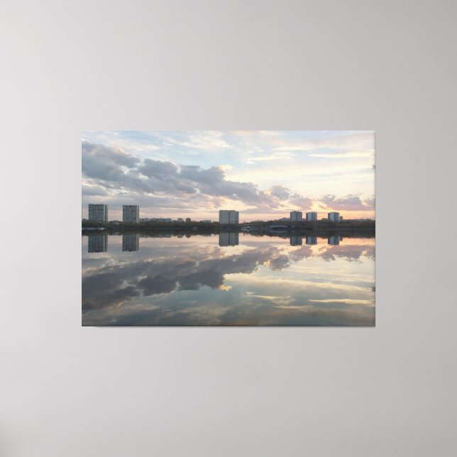 Soft Horizon — Quiet Reflection Canvas Print (Front)