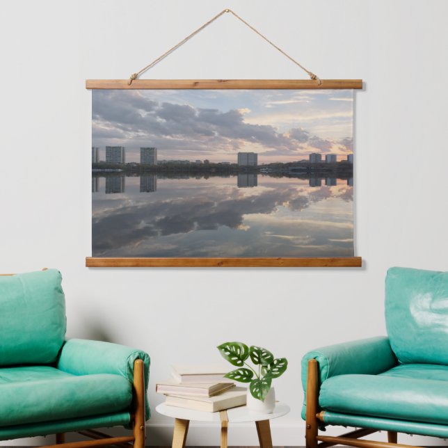 Soft Horizon — Quiet Reflection Hanging Tapestry (Living Room)