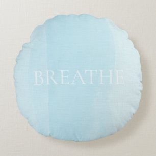 Soft Horizon Watercolor Round Cushion