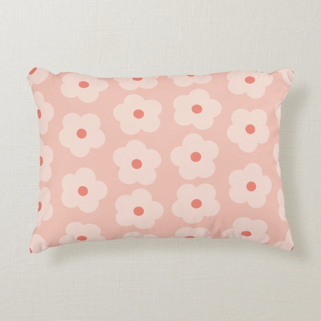 Soft Hue Peach Blooms Decorative Cushion (Front)