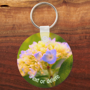 Soft Hydrangea Flower Personalised Key Ring