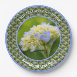 Soft Hydrangea Flower Personalized Party Paper Plate