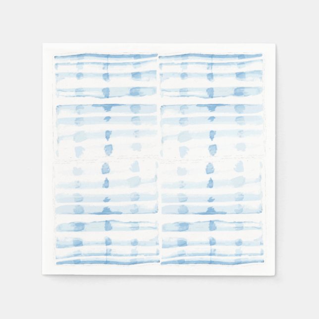 Soft Indigo blue lines on a watercolor background Napkin (Front)