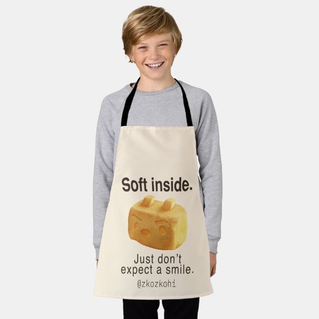 Soft Inside: Iron T Pineapple Cake Funny Quote Art Apron (Worn)