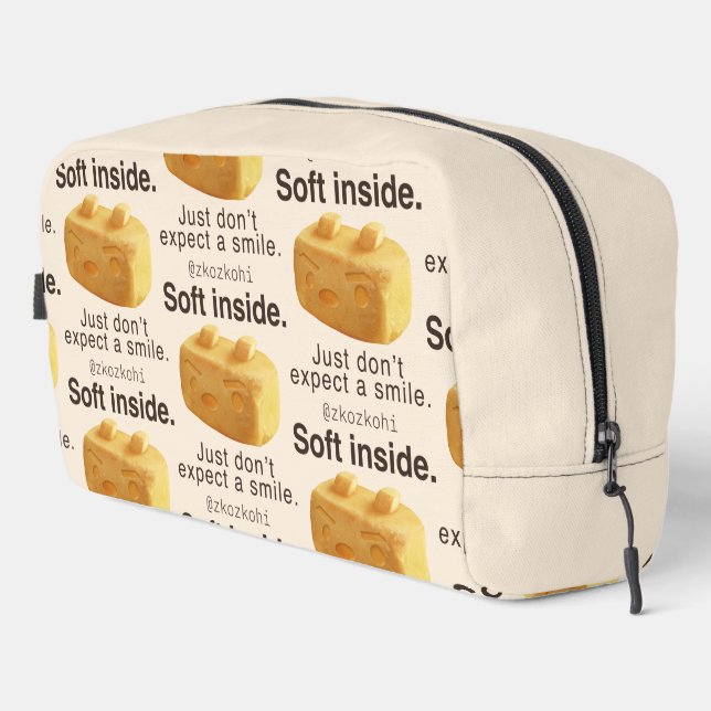 Soft Inside: Iron T Pineapple Cake Funny Quote Art Dopp Kit (Right Corner)
