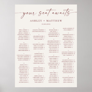 Soft Ivory Alphabetical Wedding Seating Chart