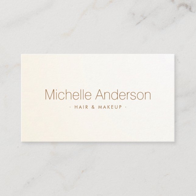Soft ivory cream trendy satin gradient business card (Front)
