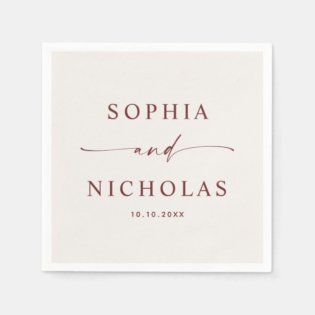 Soft Ivory Elegant Wedding | Modern Simple Neutral Napkin (Front)