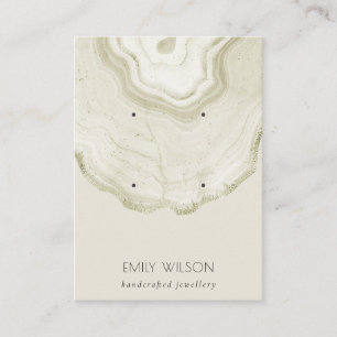 Soft Ivory Gold Agate Marble 2 Earring Display Business Card