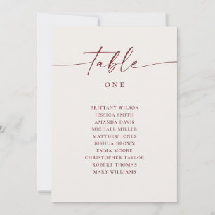 Soft Ivory Minimalist Script Wedding Seating Chart Invitation